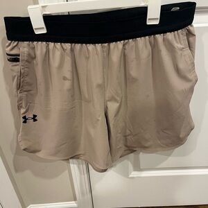 Under Armour Coyote Tan and Black Athletic Shorts